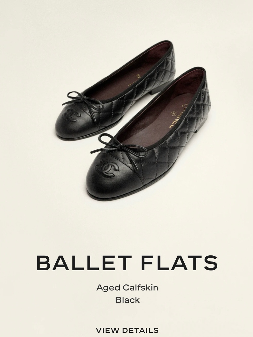 CHANEL Black Quilted Calfskin Bow Ballet Flats (European size 38)